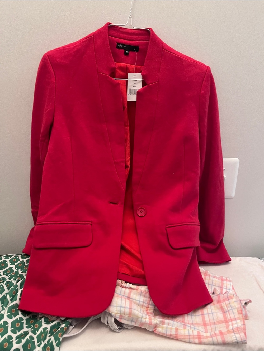 Gibson Women's Bright Red Single-Button Blazer